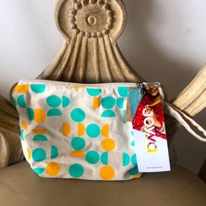 Joyya 100% Organic Cotton Fabric Cosmetic Bag W/Zipper / Original Tag Attached